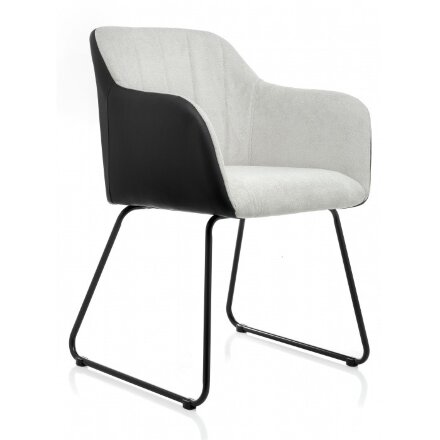 Стул на металлокаркасе Stef light grey / black 