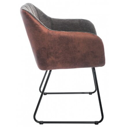 Стул на металлокаркасе Stef grey / dark red 