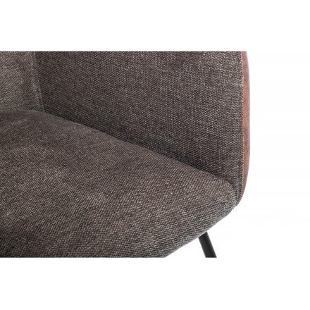 Стул на металлокаркасе Stef grey / dark red 