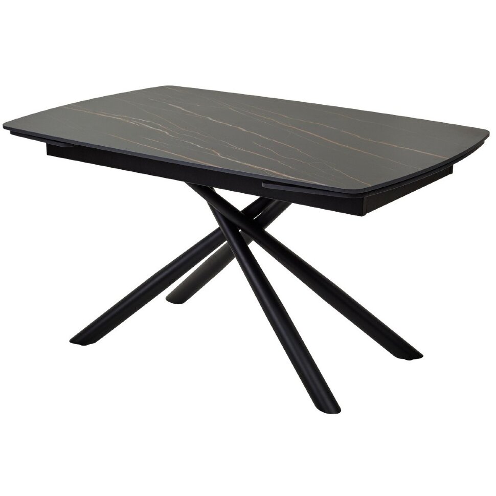Стол RIVOLI 140 MATT GOLDEN BLACK SINTERED STONE/ BLACK М-City 