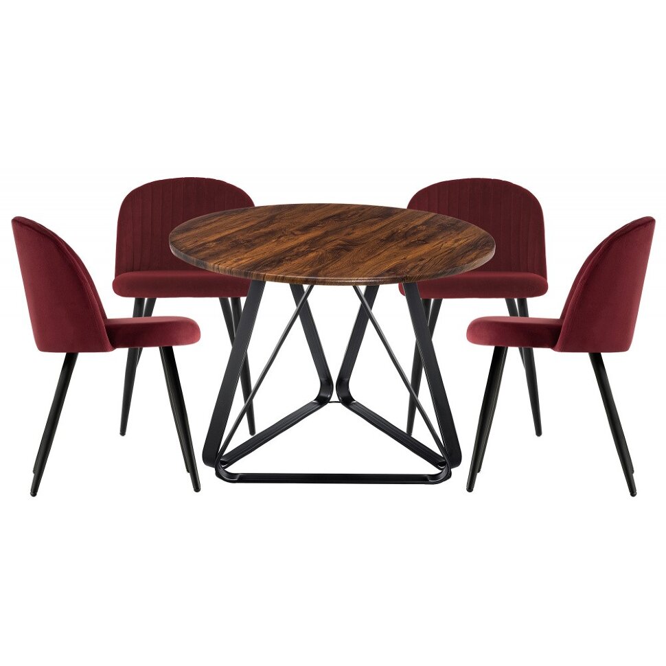 Обеденная группа Енлиан wine red / brown / black 