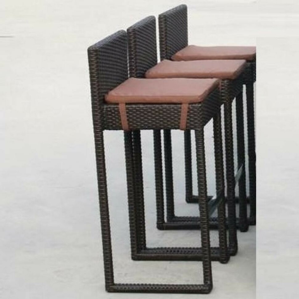 Плетеный барный стул Y390A-W63 Brown 
